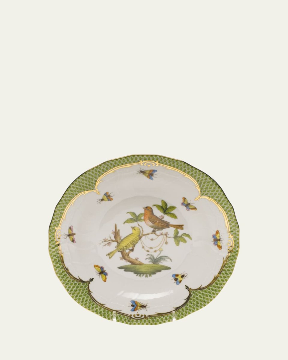 Rothschild Bird Green Motif 06 Dessert Plate